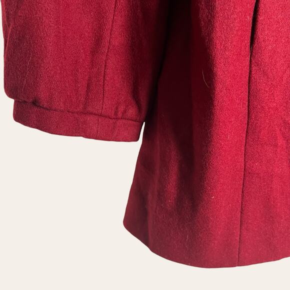 Calvin Klein Women’s Red Wool Blend Shawl Collar Coat Size 12 - Picture 8 of 12